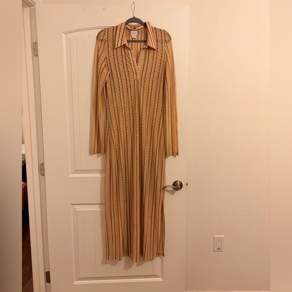 Find Me Now - Long Sleeve Mesh Patterned Maxi Dress